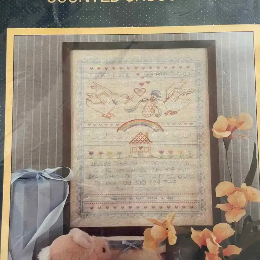 Bless This Child Vintage Counted Cross Stitch Kit by Sunset - embroidery kit